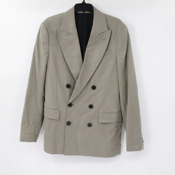 All Saints Blazer Mens 36 Ren Double Breasted Six Button Wool Blend peak lapel - Picture 1 of 14